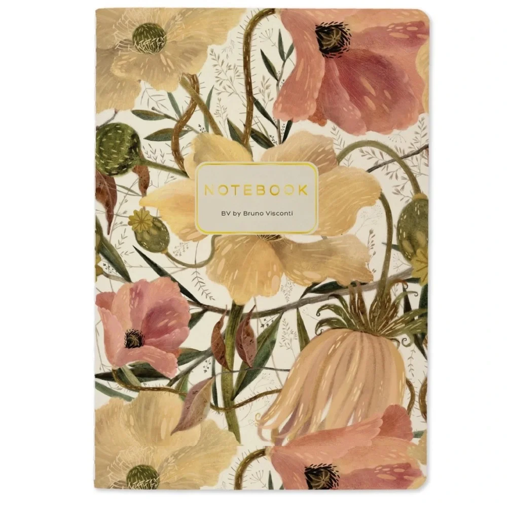 Set of 2 Gorgeous Gold Foil Detailed Soft Touch Notebook Journals - lovely gift!